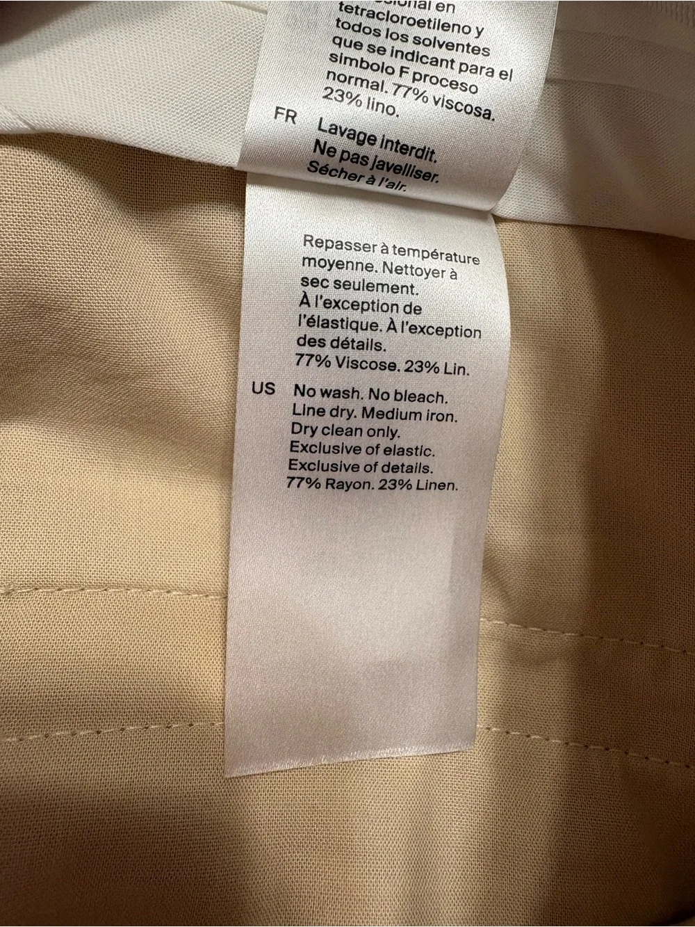COS Relaxed Wide Leg Pleated Tailored Trousers Beige Size 4 NWT